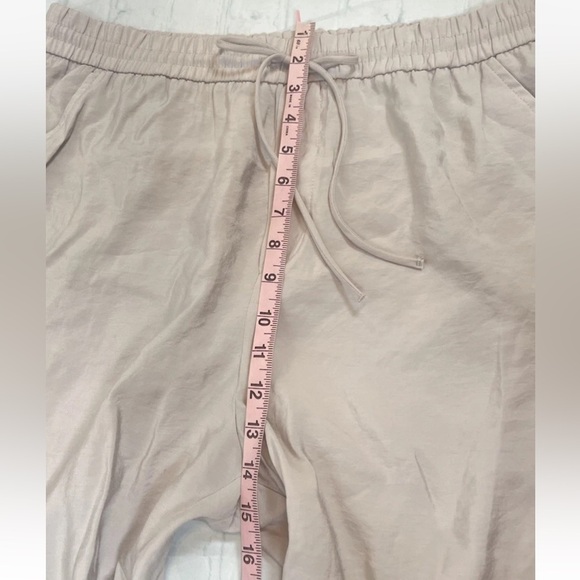 Zara Modal Blend Satin Style Pants W/Pocket Drawstring Woman’s Size XL Beige  - Picture 9 of 16